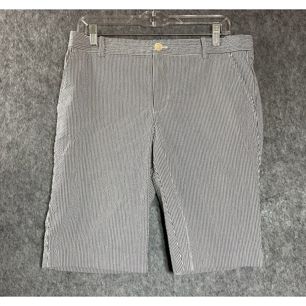 Lauren Ralph Lauren LRL Shorts Womens Large Blue Gray Striped Pockets 32x11